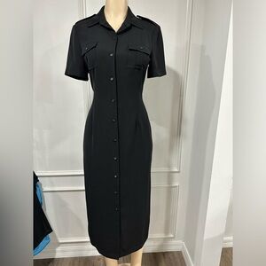 Jones New York Classic Black Midi Dress